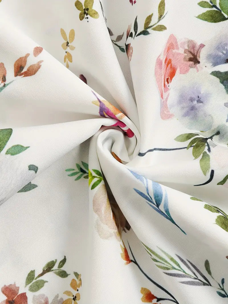 Floral sleeveless top with a wrap neckline