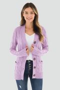 Soft warm women's cardigan buttoned up