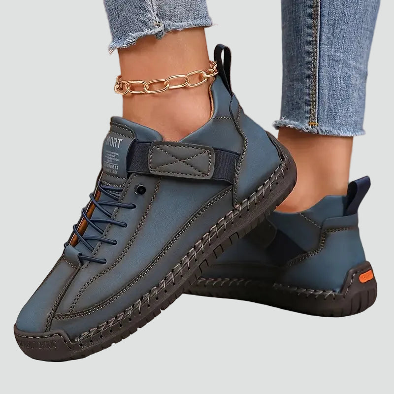 Women's Shoes Sporty Leather Black Sneakers Trainers