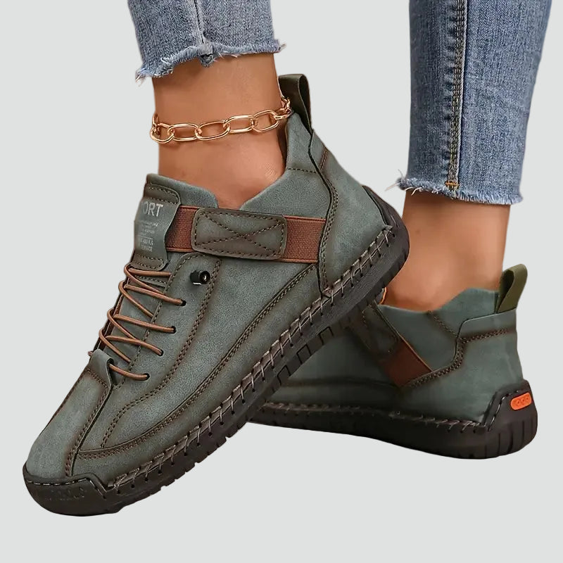 Women's Shoes Sporty Leather Black Sneakers Trainers