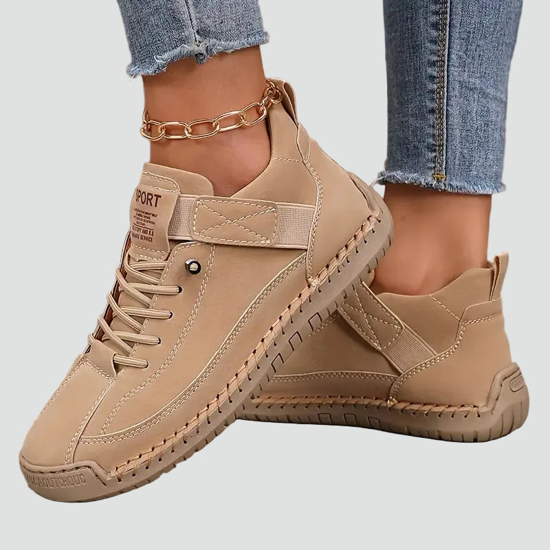 Women's Shoes Sporty Leather Black Sneakers Trainers