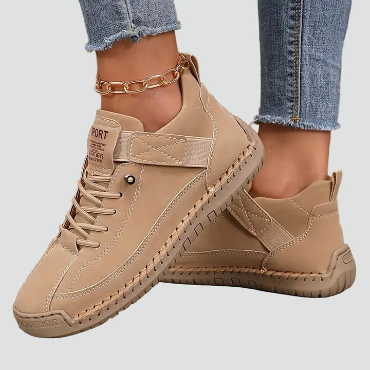 Women's Shoes Sporty Leather Black Sneakers Trainers