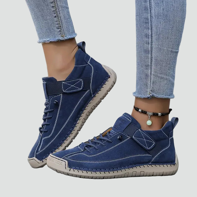 Women's Shoes Sporty Leather Black Sneakers Trainers