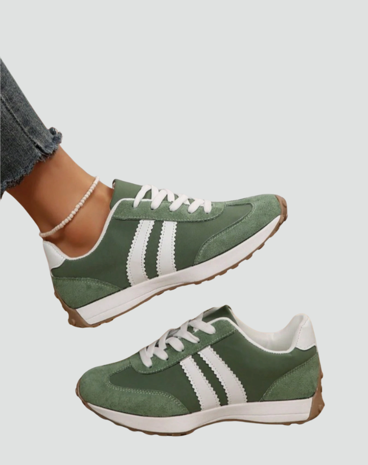 Urban women's sporty-casual sneakers with a suede look