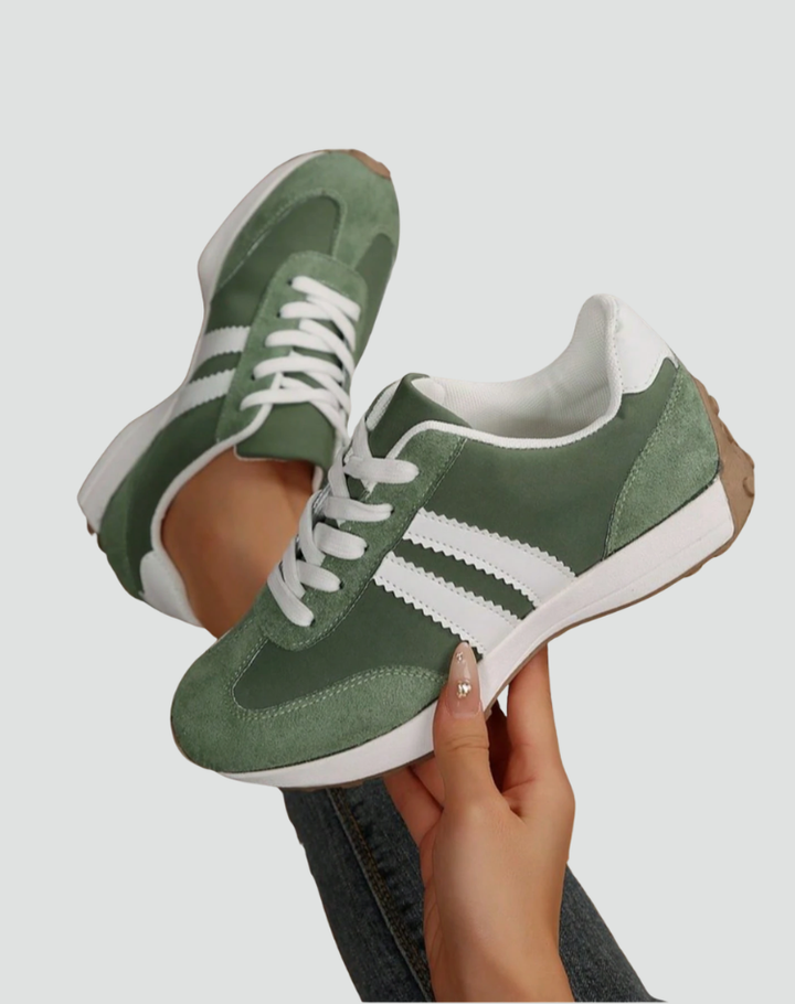 Urban women's sporty-casual sneakers with a suede look