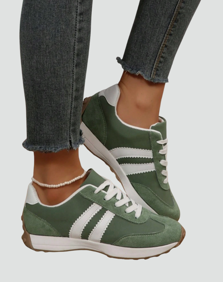 Urban women's sporty-casual sneakers with a suede look