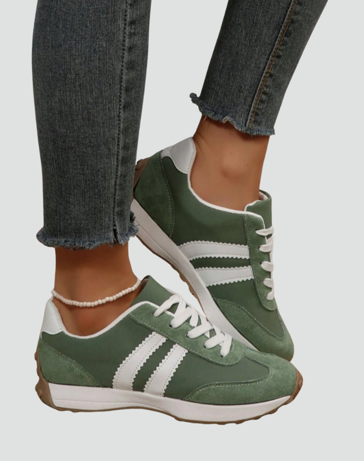Urban women's sporty-casual sneakers with a suede look