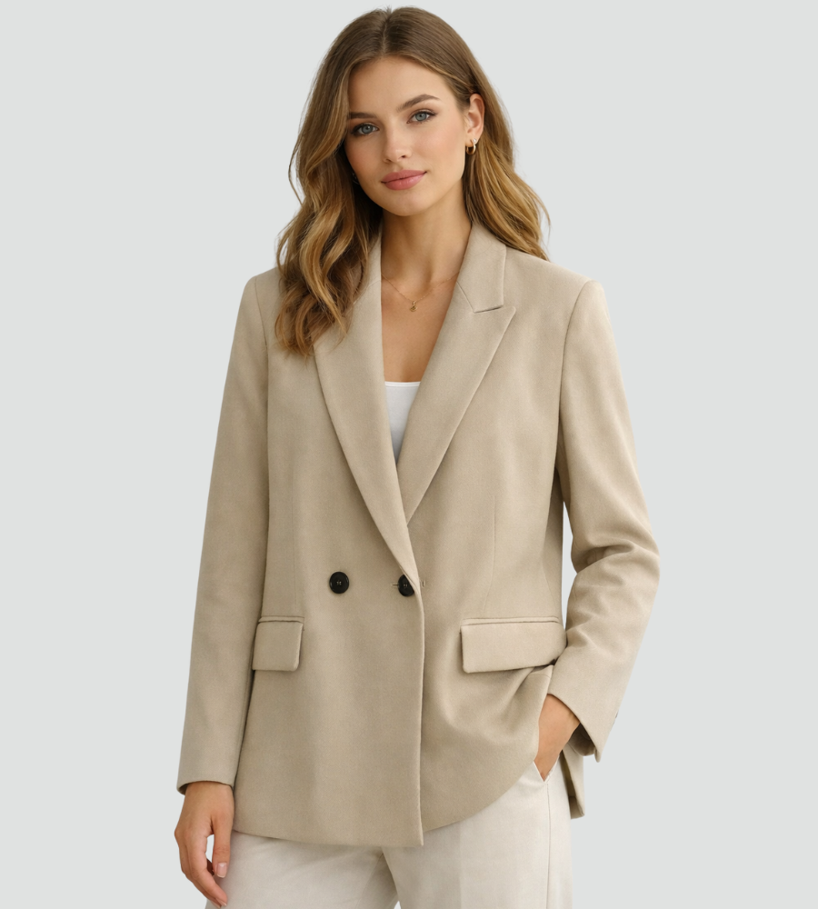 Trendy women's oversized blazer with elegant cut