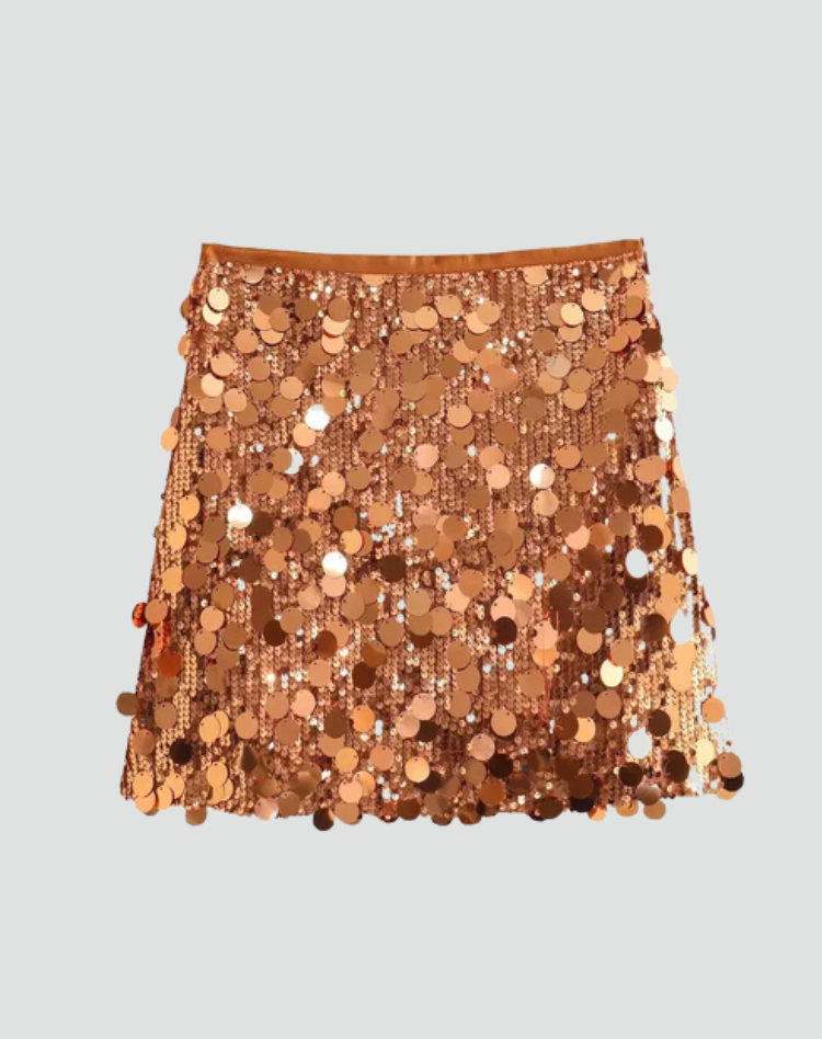 Trendy women's mini skirt with sequins for special occasions