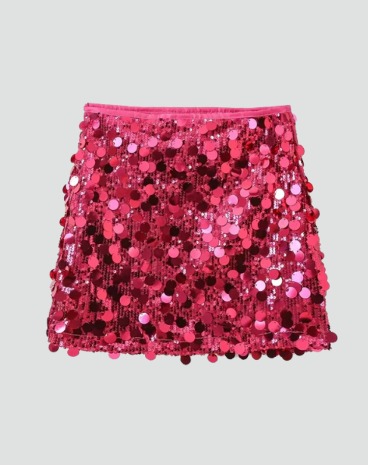 Trendy women's mini skirt with sequins for special occasions