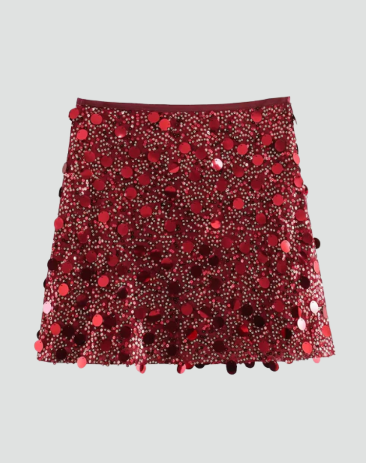 Trendy women's mini skirt with sequins for special occasions