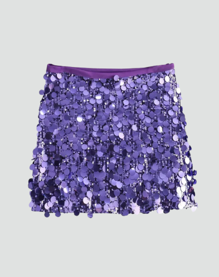 Trendy women's mini skirt with sequins for special occasions