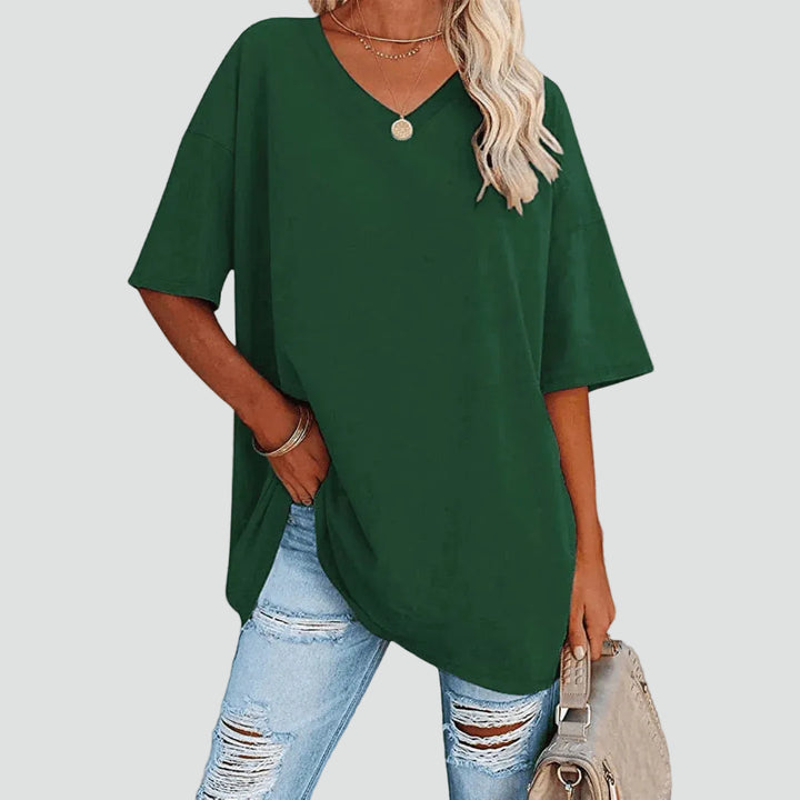Loose oversized V-neck T-shirt for everyday wear