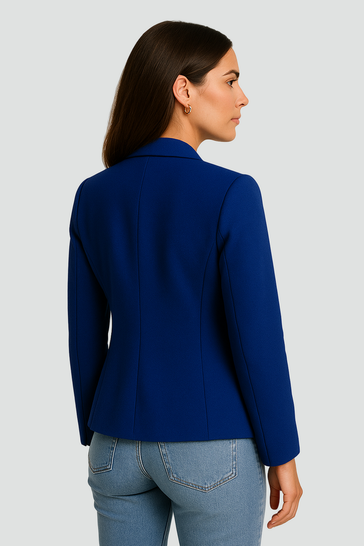 Nowoczesny żakiet damski z kołnierzem i zapięciem na guzik elegancki