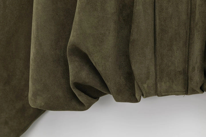 Women's oversized suede bomber jacket with zipper for everyday wear