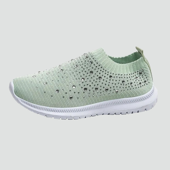 Damskie wsuwane sneakersy ortopedyczne z brokatem i amortyzacją