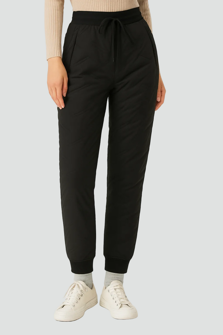 Ocieplane zimowe spodnie dresowe damskie z polarem