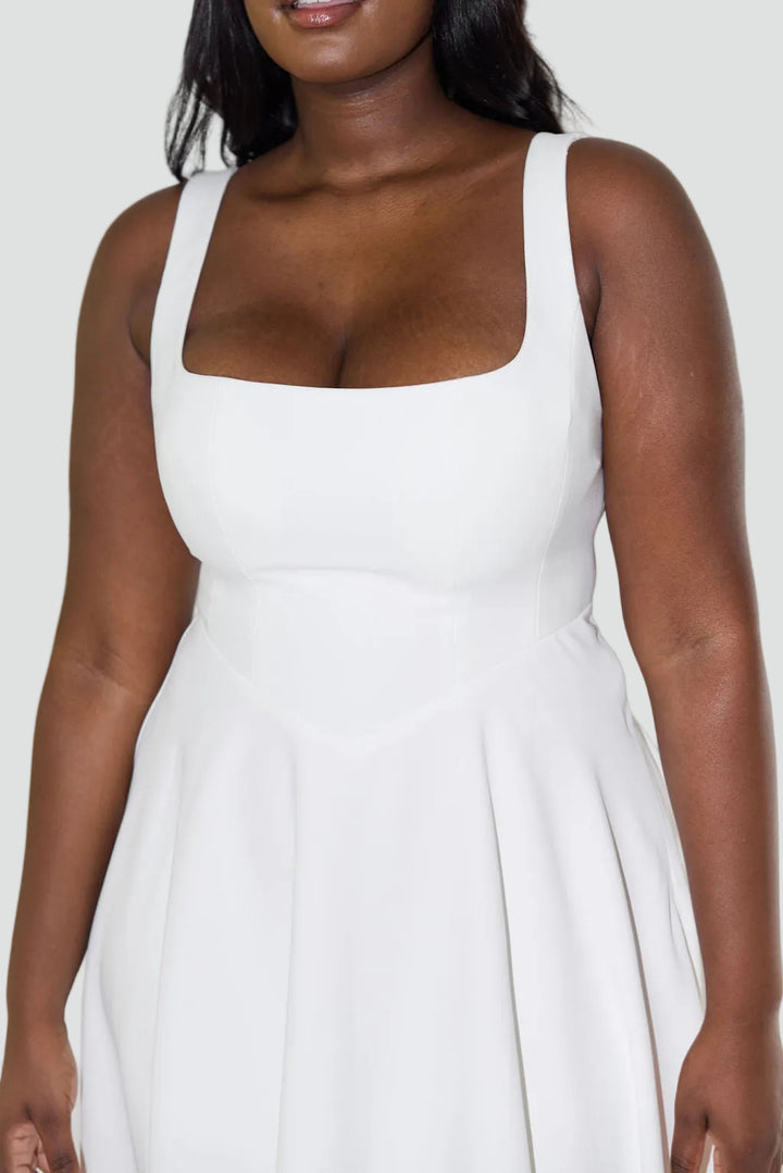 Elegancka damska sukienka midi koktajlowa o rozkloszowanym kroju