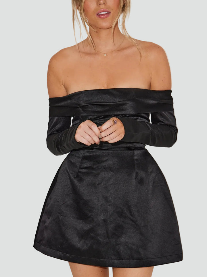 Elegancka sukienka mini damska party z odkrytymi ramionami