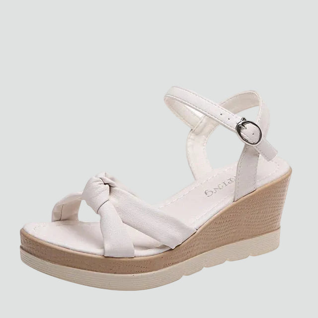 Wedge sandals with braided straps for summer