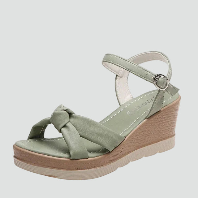 Wedge sandals with braided straps for summer