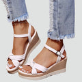 Wedge sandals with braided straps for summer