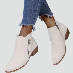 Bottines confortables pour femme à talon bloc avec fermeture éclair pour tous les jours