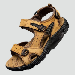 Orthopedic men's trekking sandals for summer with Velcro fastening