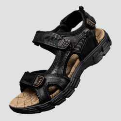 Orthopedic men's trekking sandals for summer with Velcro fastening
