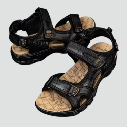 Orthopedic men's trekking sandals for summer with Velcro fastening