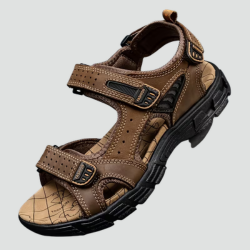 Orthopedic men's trekking sandals for summer with Velcro fastening