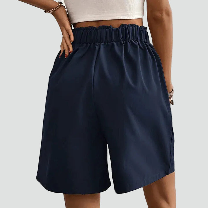 Elegant high-waisted bermuda shorts with wide legs