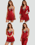 Five-piece women's lace pajama set
