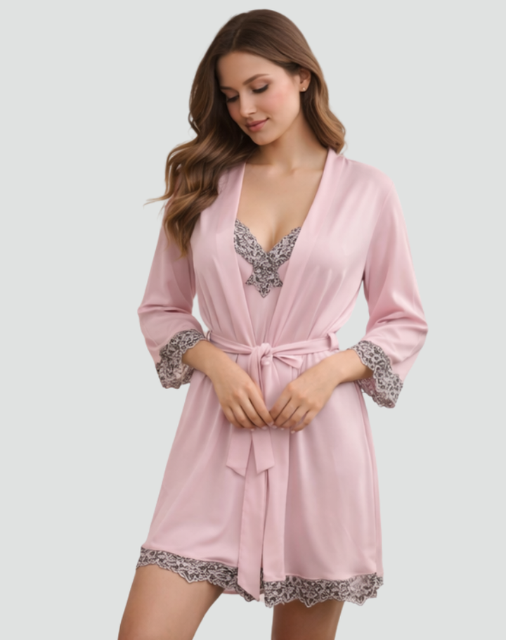 Ensemble de pyjama féminin en dentelle à cinq pièces