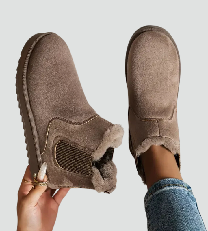 Ocieplane zimowe botki damskie z futerkiem