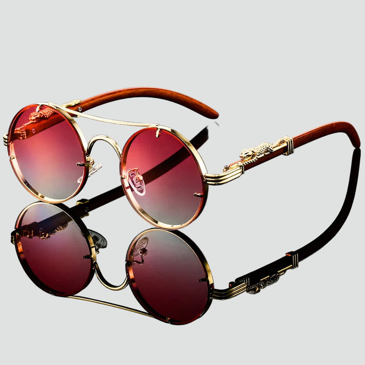 Retro sunglasses with metallic finish