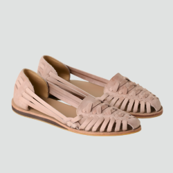 Gevlochten ballerina's voor dames met opengewerkt detail