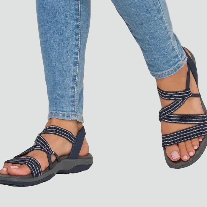 Women's sporty sandals with elastic straps
