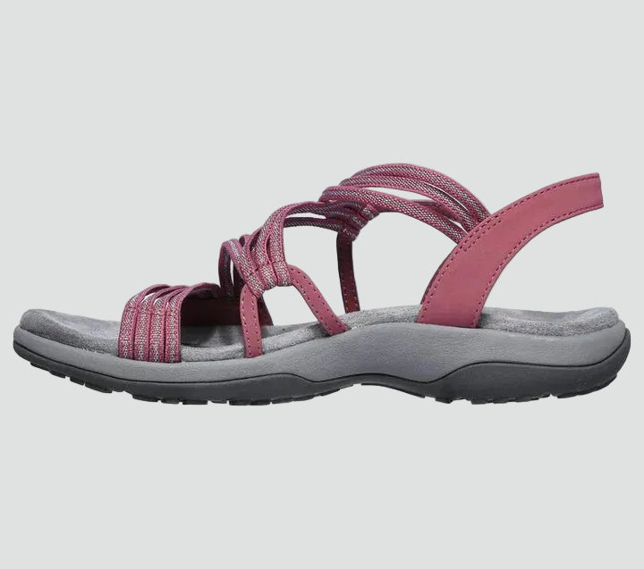 Women's sporty sandals with elastic straps