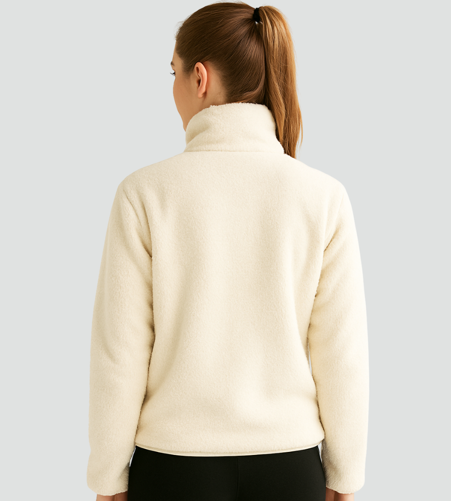 Pluszowa kurtka fleece damska zapinana na zamek