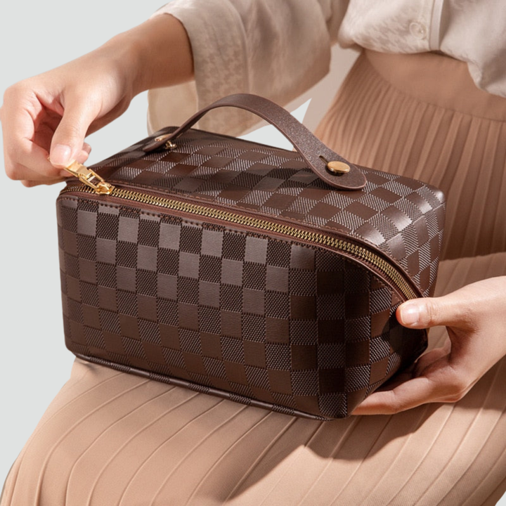 Grande trousse de toilette pour femme avec compartiments pour maquillage et voyage