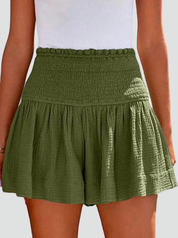 Boho ruffle high-waisted skirt shorts