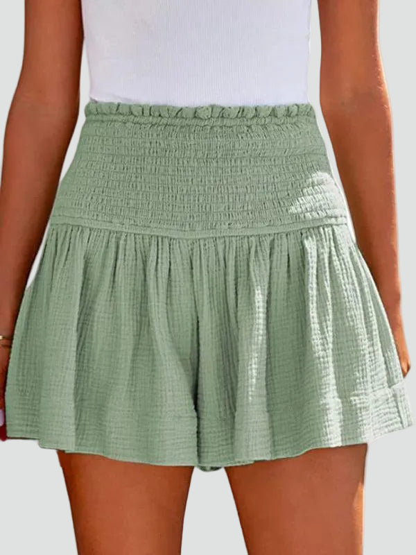 Boho ruffle high-waisted skirt shorts