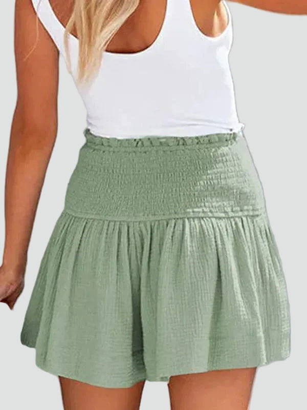 Boho ruffle high-waisted skirt shorts