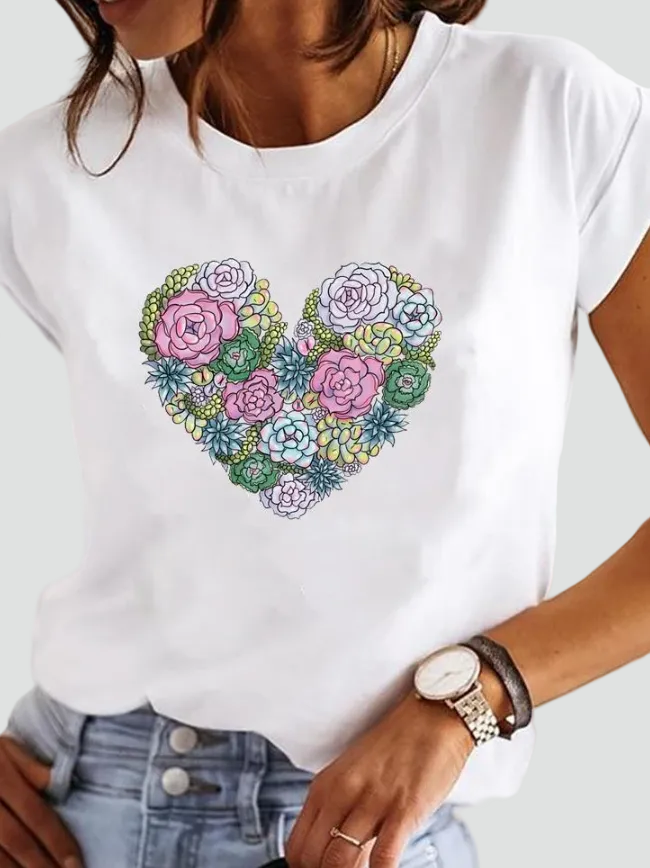 Oversized women's printed T-shirt