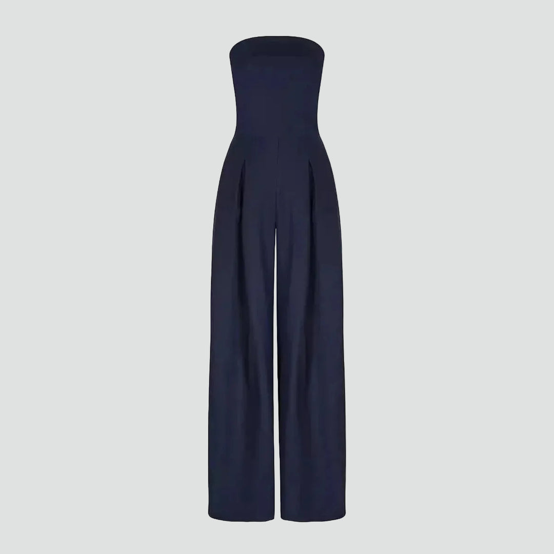 Elegant strapless jumpsuit with wide legs for women