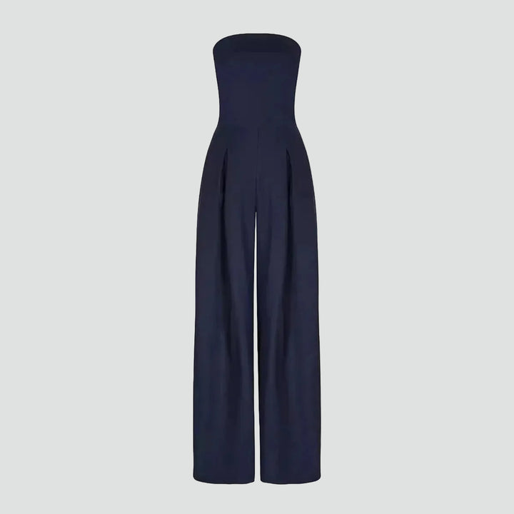 Elegant strapless jumpsuit with wide legs for women
