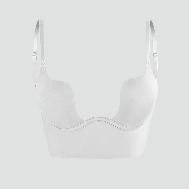 Damski biustonosz samonośny push up bez pleców z regulowanymi ramiączkami