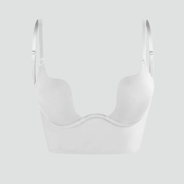 Damski biustonosz samonośny push up bez pleców z regulowanymi ramiączkami