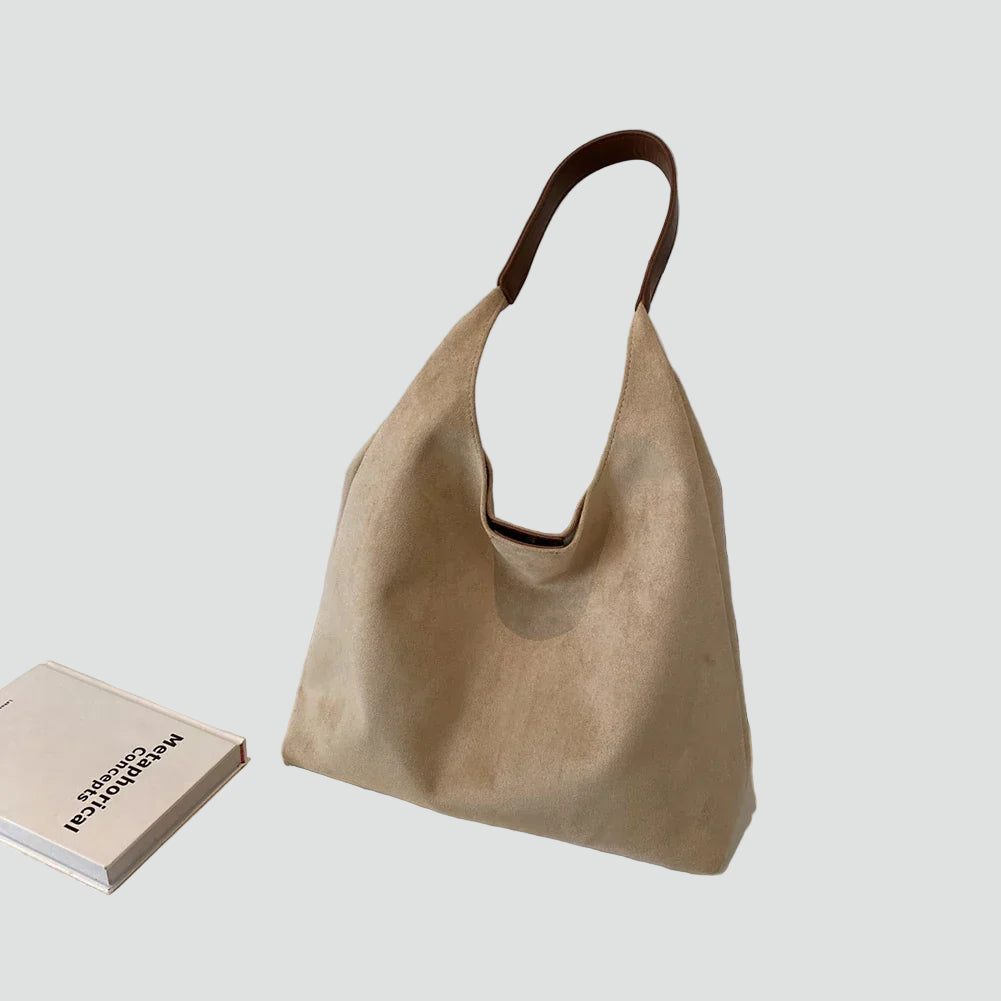 Damska torebka hobo shopper na ramię zamszowa